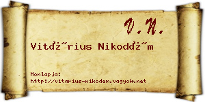Vitárius Nikodém névjegykártya
